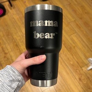 Yeti “mama bear” 30 oz. Tumbler with Straw Lid in Black